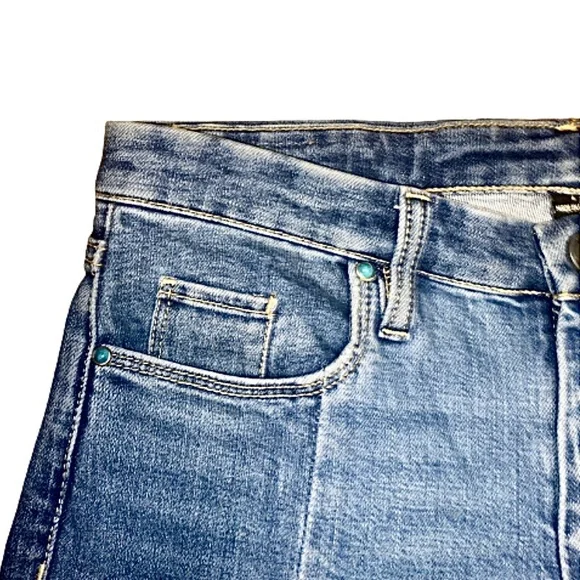 BLANK NYC Women’s Size 27 R Santa Fe Bond Midrise Split Hem Skinny Blue Jeans - Picture 7 of 16